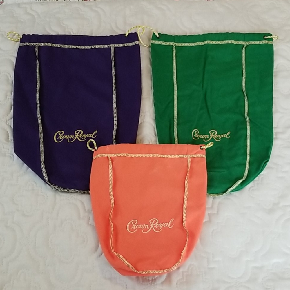 Crown Royal Bags- 2 Large & 1 Small